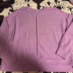 Zenana-Brushed Purple Hacci Long Sleeve  L/XL Sweater-NWOT